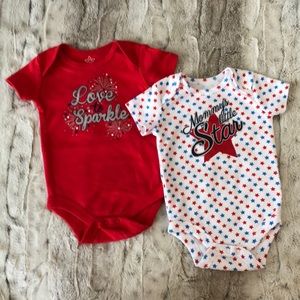 Set of 2 onesies perfect for the 4th of July